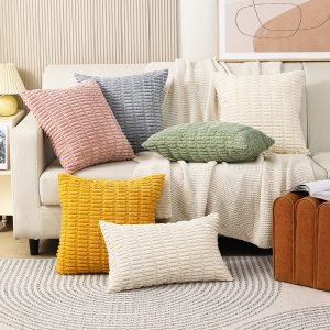 Corduroy Pillow Cover Solid Color Simple Home Sofa Decoration