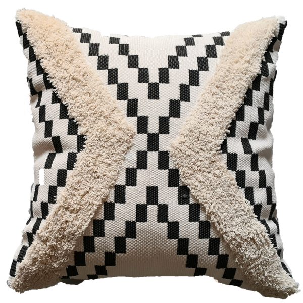 Japanese Original Wood Style Mid-vintage Tassel Cushion Cover Bedside Knitted Cushion - Image 5