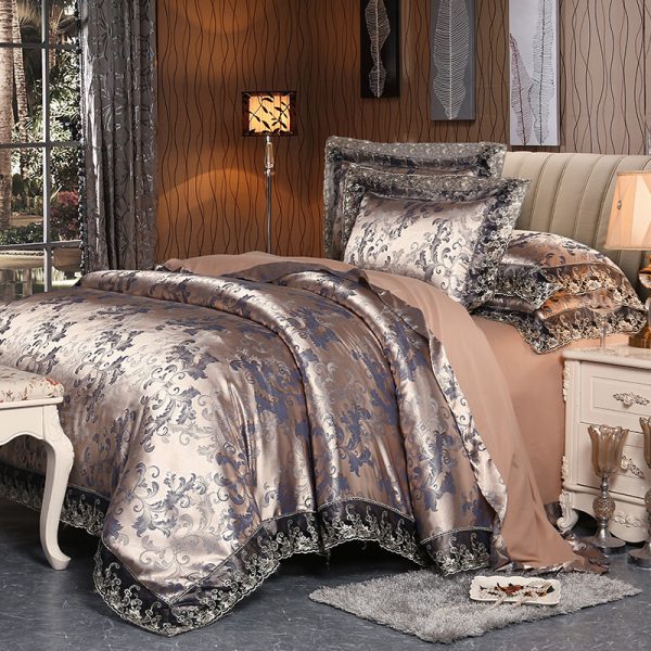 Four-piece Set Of Satin Jacquard Lace, High-end Luxury Home Textiles, Bedding - Image 3