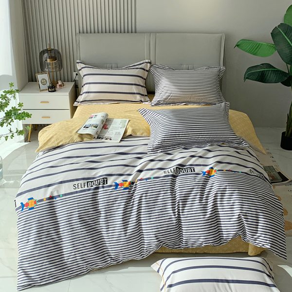 Nordic High-end 4-piece Cotton Bed Linen Quilt Cover - Image 16