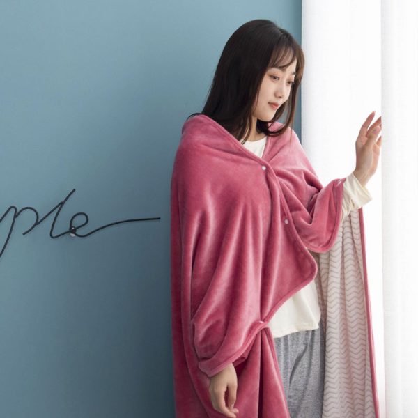 Office Nap Wearable Blanket Weighted Hoodie and Throws Fluffy Blankets Cover on The Sofa Home Bath Towel with Sleeves for Beds - Image 11