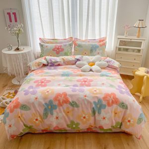 Cotton Thickened Four-piece Dormitory Bed Sheet And Quilt Cover