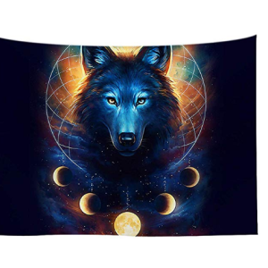 Nordic dilapidated wind animal wolf background cloth ins hang cloth background wall home tapestry living room wallet bed decoration