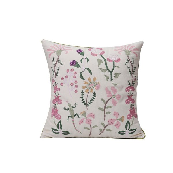 Home Embroidery Plants And Flowers Pillow - Image 12