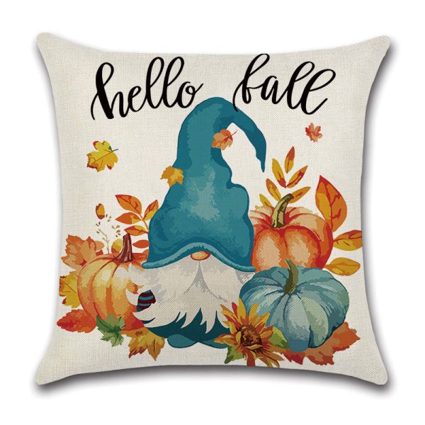 Pillowcase Linen Pumpkin Cartoon Car Thanksgiving Wreath - Image 2