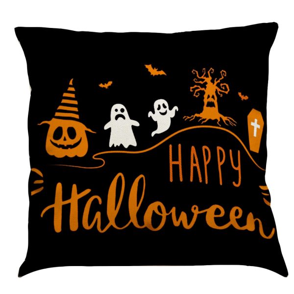 Halloween Cotton Linen Sofa Car Cushion Pillowcase - Image 21