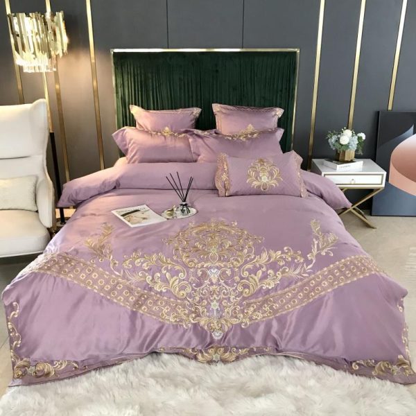 Four-piece Embroidered Tencel Cotton Bed Linen And Duvet Cover - Image 3