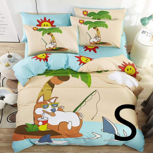 Home Textile Cute Cartoon Children Bed Sheet Bed Sheet Quilt Cover Bedding - Image 19