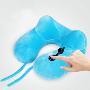 U-shaped inflatable neck pillow