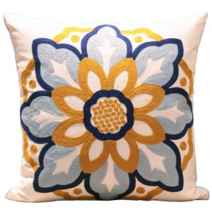 Embroidered Flower Nordic Fabric Sofa Cushion Cover