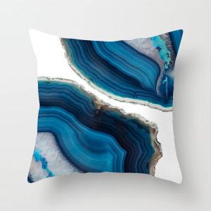 New Living Room Abstract Blue Printing Pillow