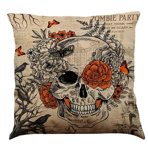 Halloween Cotton Linen Sofa Car Cushion Pillowcase - Image 30