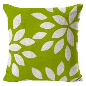 Green Cotton  Linen Pillow Cover