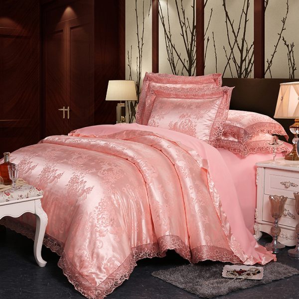 Four-piece Set Of Satin Jacquard Lace, High-end Luxury Home Textiles, Bedding - Image 8