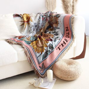 Sofa Cover Casual Boho Blanket Fringe