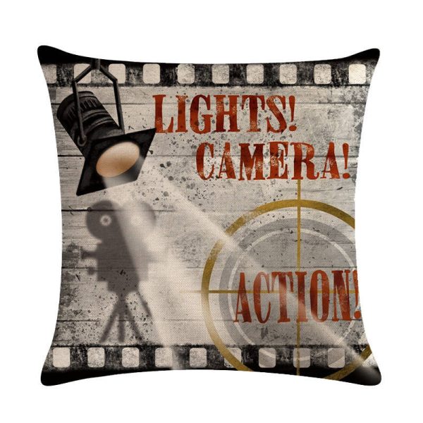 Home Retro Movie Subtitles Sofa Office Linen Pillowcase - Image 16