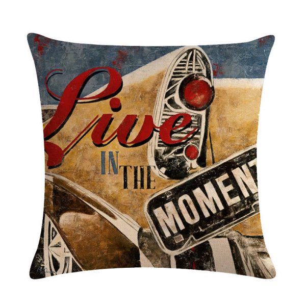 Home Retro Movie Subtitles Sofa Office Linen Pillowcase - Image 21