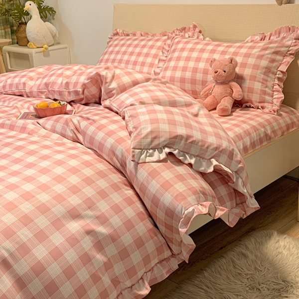 Princess Style Four-piece Bed Sheet Duvet Cover Girl's Heart Bed Cover Summer Three-piece Suit - Image 10