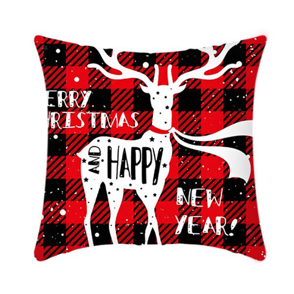 Merry Christmas Cushion Cover 45cm Elk Santa Claus Short Plush Sofa Pillow Cover Home Decor Pillowcase Christmas Decoration - Image 5