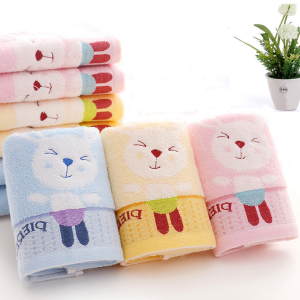 Pure Cotton 32 Share Cartoon Children Wash Face Small Towel Water Absorbent Small Rabbit Manufacturers Direct 25x5