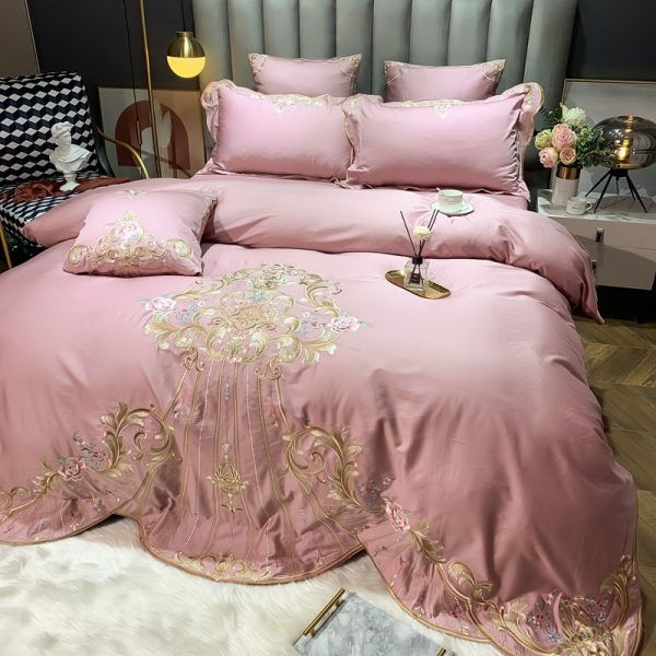 Four-piece Cotton Long-staple Cotton Bed Linen Embroidered Cotton - Image 4