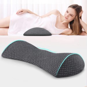 Pregnant Woman Sleeping On Bed To Support Lumbar Cushion