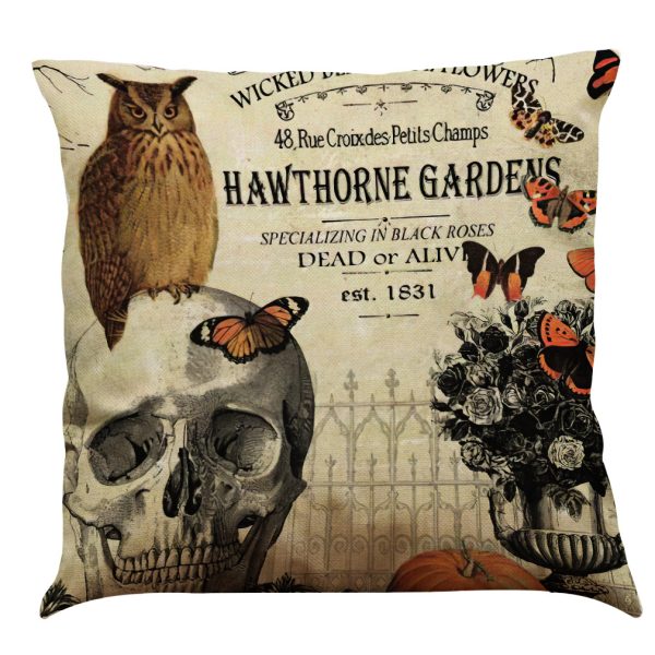 Halloween Cotton Linen Sofa Car Cushion Pillowcase - Image 24