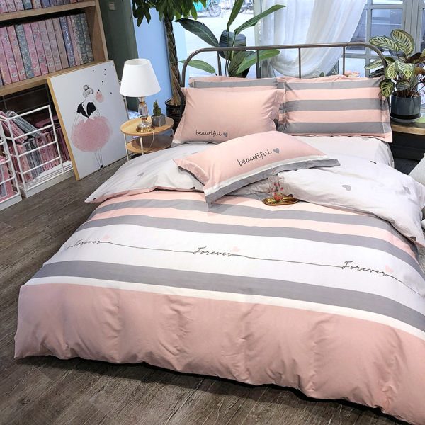 Nordic High-end 4-piece Cotton Bed Linen Quilt Cover - Image 11