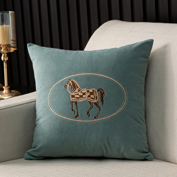 Hand-embroidered Cushion Cover Horse Pattern Pillowcase - Image 5