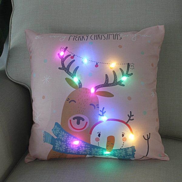 New Lantern Christmas LED Light Super Soft Short Plush Pillowcase - Image 28