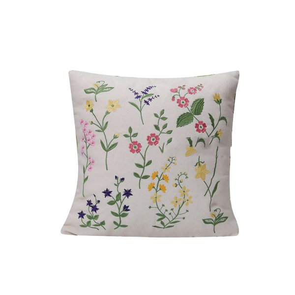 Home Embroidery Plants And Flowers Pillow - Image 9