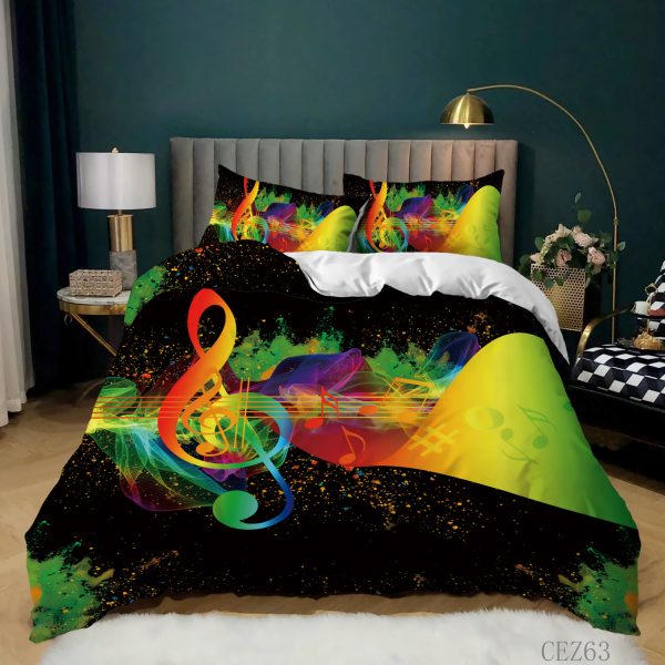 Music Rainbow Three Piece Set 3D Digital Print