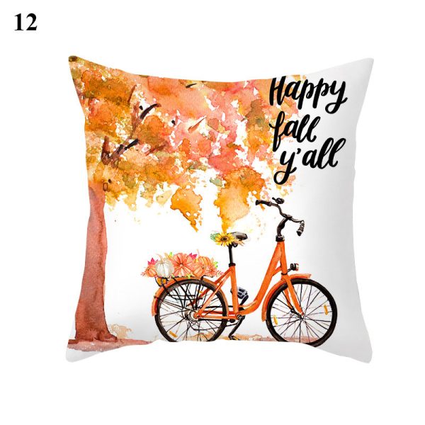 Maple Pumpkin Print Thanksgiving Peach Skin Pillowcase - Image 11