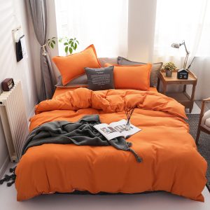 Pure Color Double-sided Four-piece Bedding Set