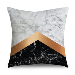 Rose Gold Polyester Pillow Cover Black Gold Element Cushion Throw Pillowcase