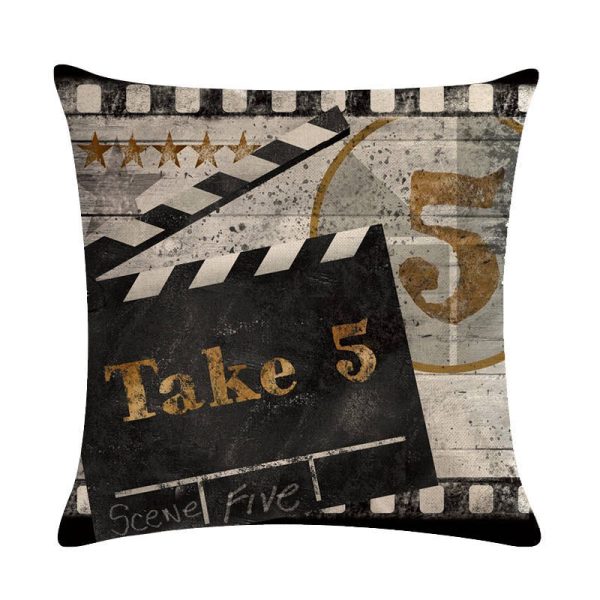 Home Retro Movie Subtitles Sofa Office Linen Pillowcase - Image 13