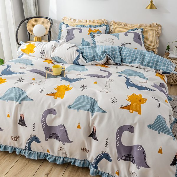 Princess Style Four-piece Bed Sheet Duvet Cover Girl's Heart Bed Cover Summer Three-piece Suit - Image 7