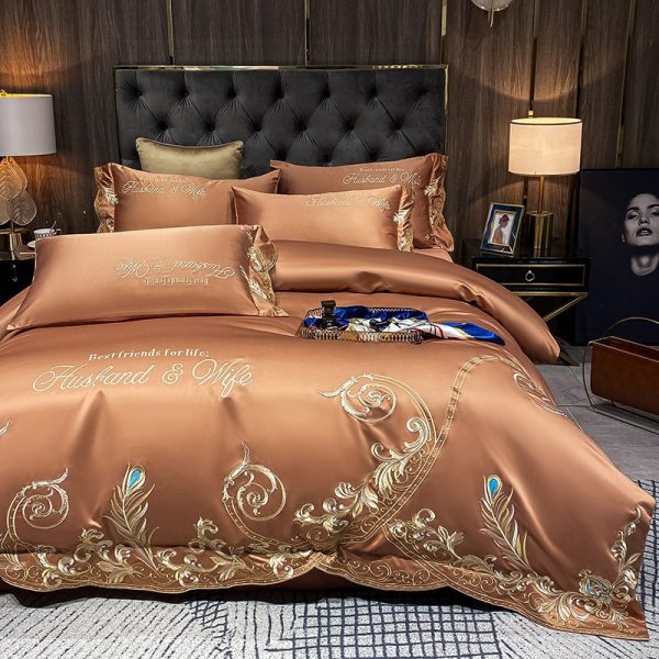 Ice Silk Quilt Sets Bed Sheets Bedding Four-piece Set - Image 14