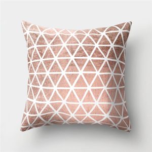 Rose Gold Powder Peach Skin Fabric Pillow Sofa Cushion Cover