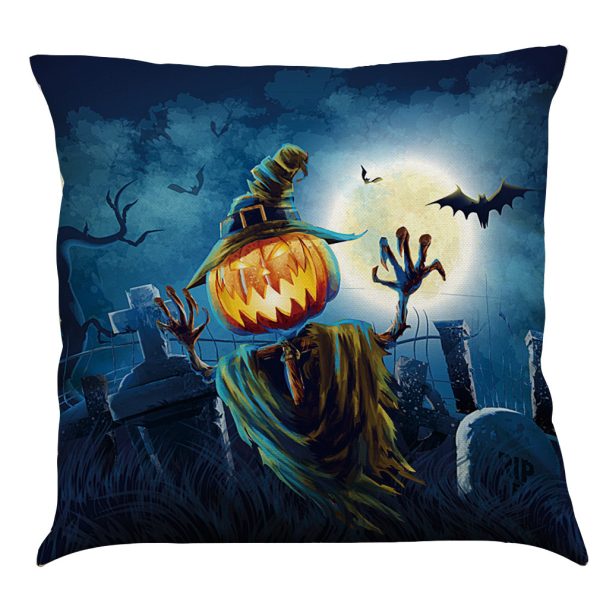 Halloween Cotton Linen Sofa Car Cushion Pillowcase - Image 3