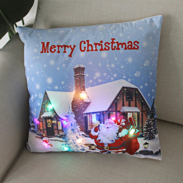 New Lantern Christmas LED Light Super Soft Short Plush Pillowcase - Image 13