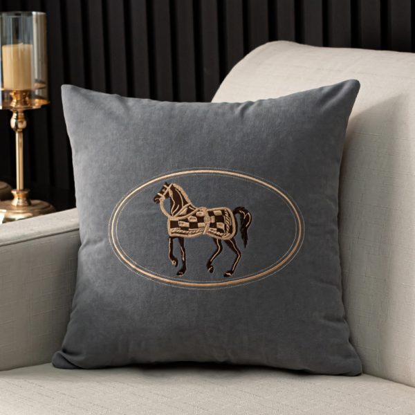 Hand-embroidered Cushion Cover Horse Pattern Pillowcase - Image 3