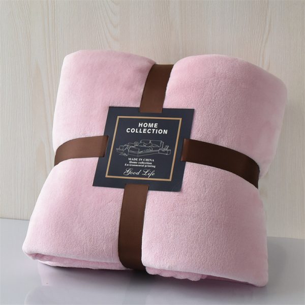 Nap Travel Solid Color Flannel Thickened Blanket - Image 8