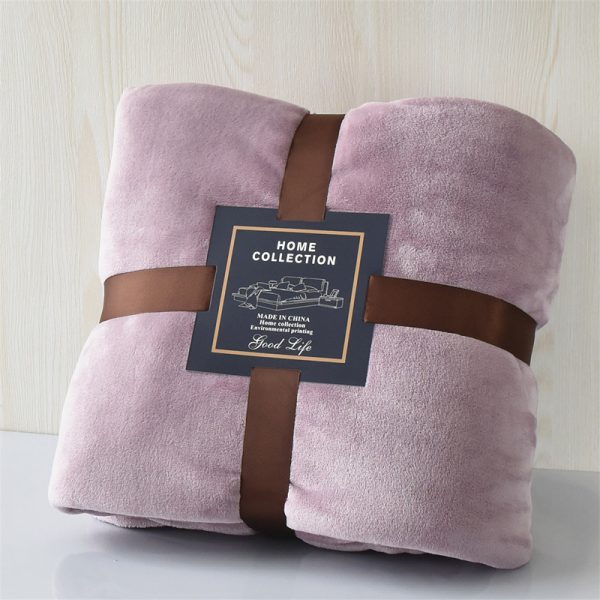 Nap Travel Solid Color Flannel Thickened Blanket - Image 6