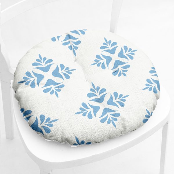 Home Round Square Chair Cushion Cotton Linen - Image 4