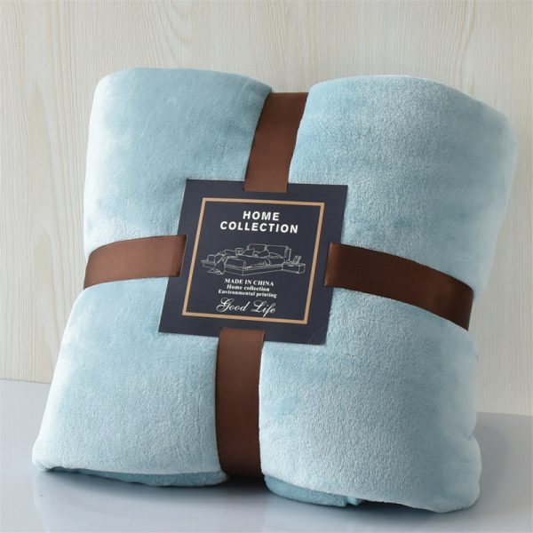 Nap Travel Solid Color Flannel Thickened Blanket - Image 2