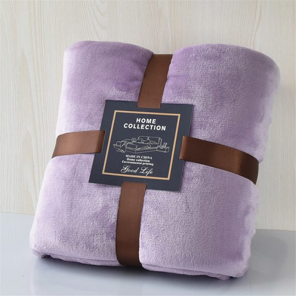 Nap Travel Solid Color Flannel Thickened Blanket - Image 12