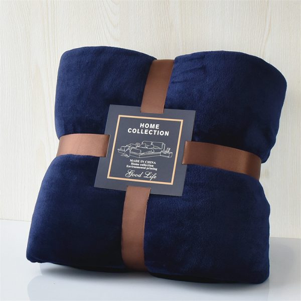 Nap Travel Solid Color Flannel Thickened Blanket - Image 7