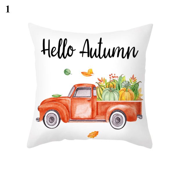 Maple Pumpkin Print Thanksgiving Peach Skin Pillowcase - Image 13