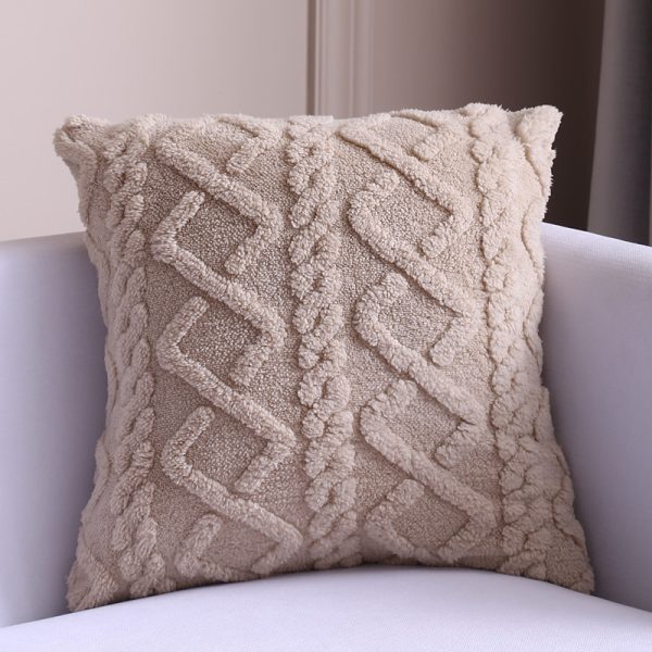 New Style Household Nordic Plain Cushion Cover Plush Warp Knitting - Image 9